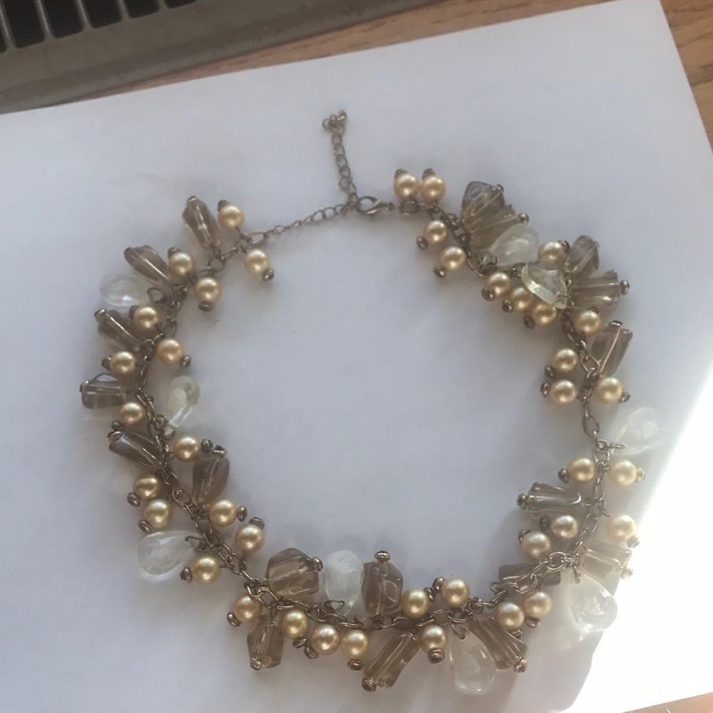 Gold beads and clear tear drop beads